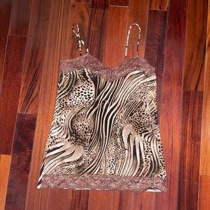 Cheetah Animal print top shirt tank size medium m